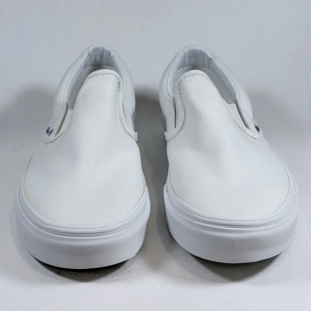 Vans Classic‎ Mens-9 Womens-10.5  Slip-On - True White/White Canvas Shoes